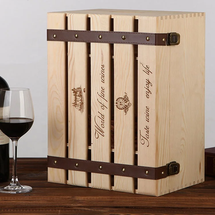 Ready to Ship Double Bottle Wine Box Wood Wooden Decorative Wine Box