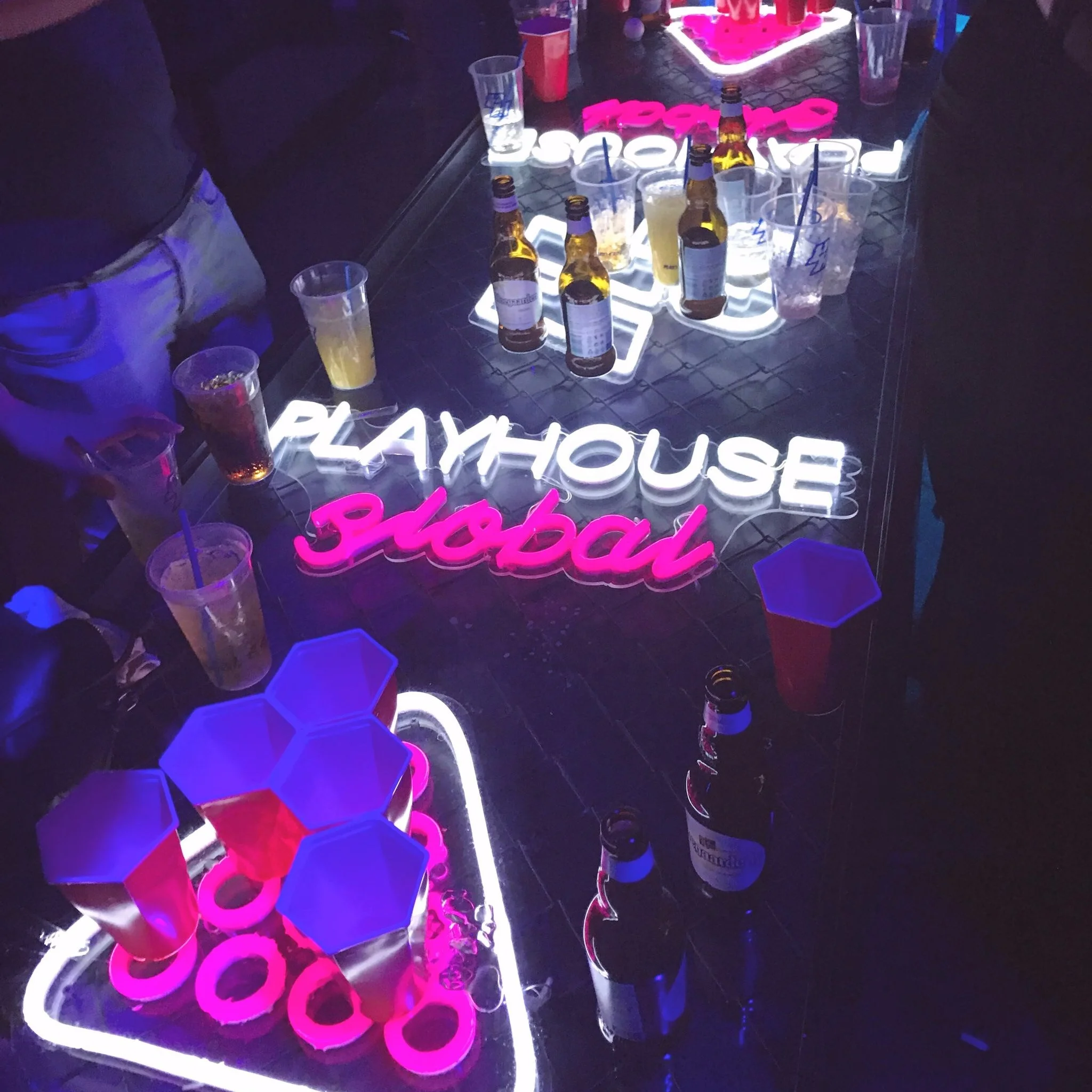 
led beer pong beer slap game table 