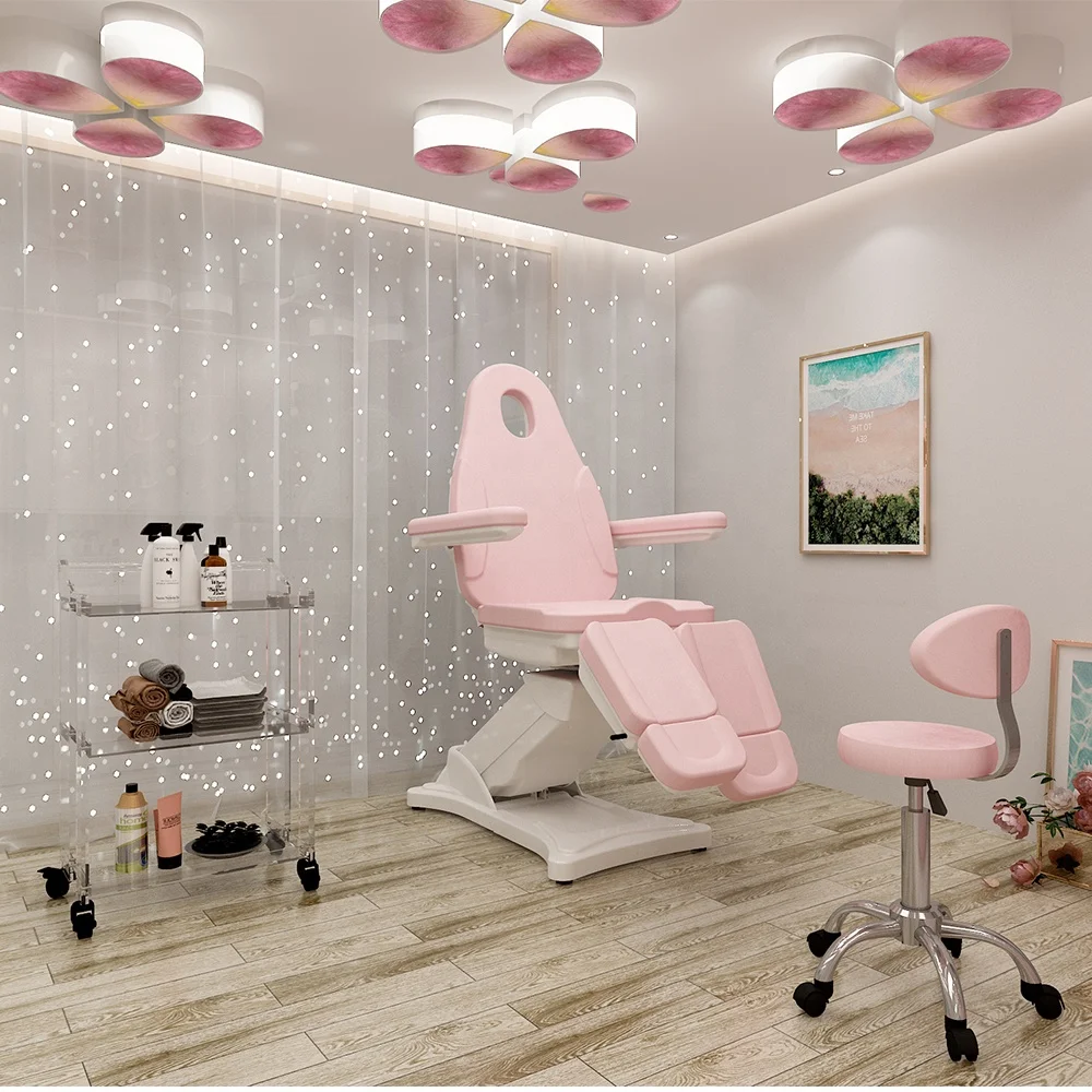 beauty salon equipment electrical massage facial bed spa cosmetic chair eyelash with 3 motors