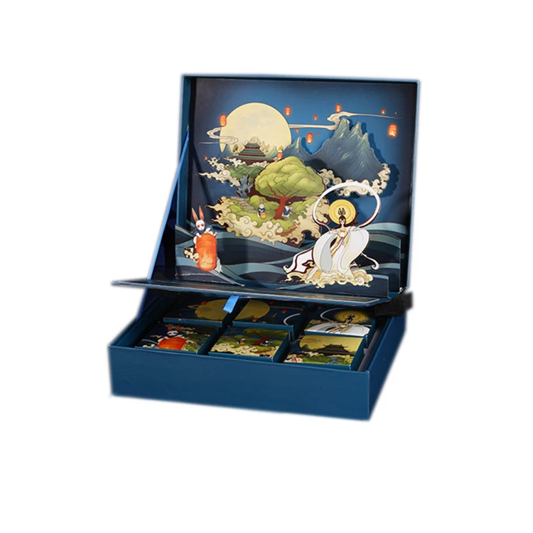 Custom Logo Printing Luxury Hot Stamping Conjoined Cardboard Packaging 3d Clamshell Gift Box