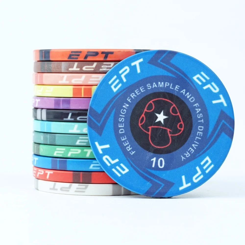 
Factory Price Casino Poker+chips Ceramic Material EPT Chip Poker 39*3.5mm With No Value For Sale 