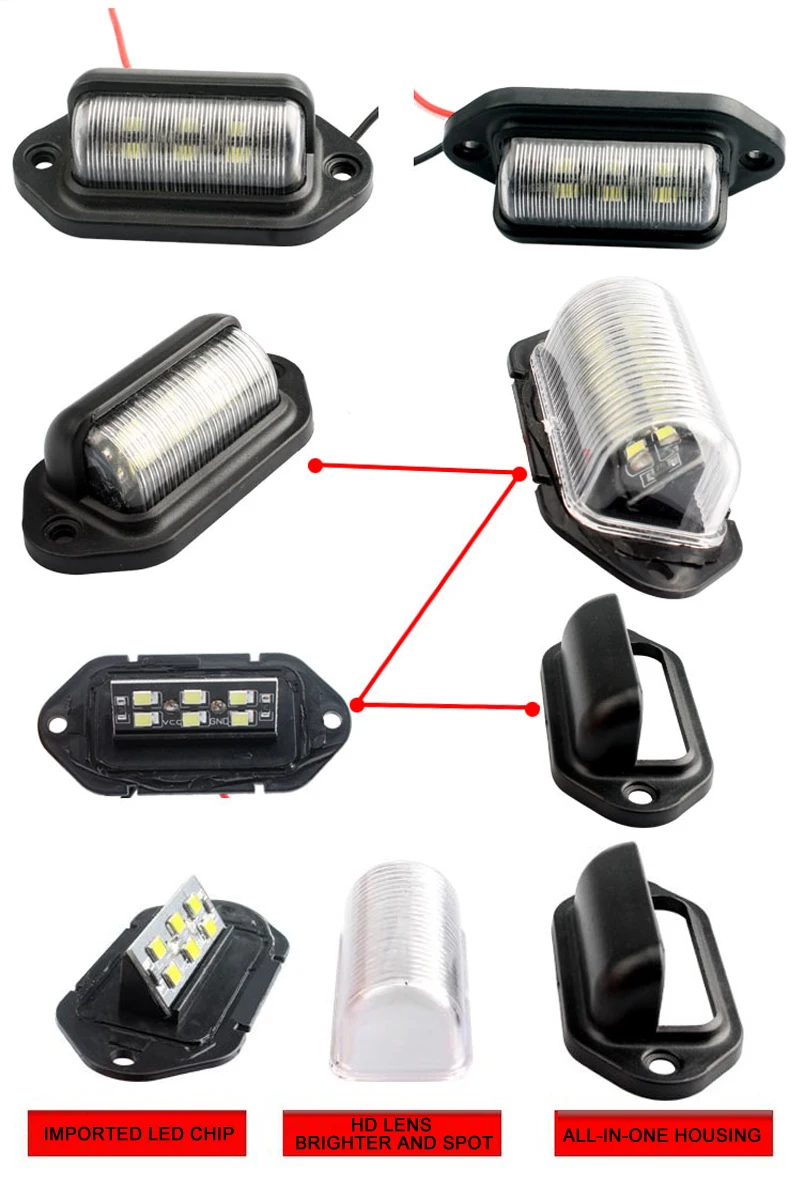 hot sale truck trailer reverse spare bar parts bumper car side lamp light Truck led License plate car light