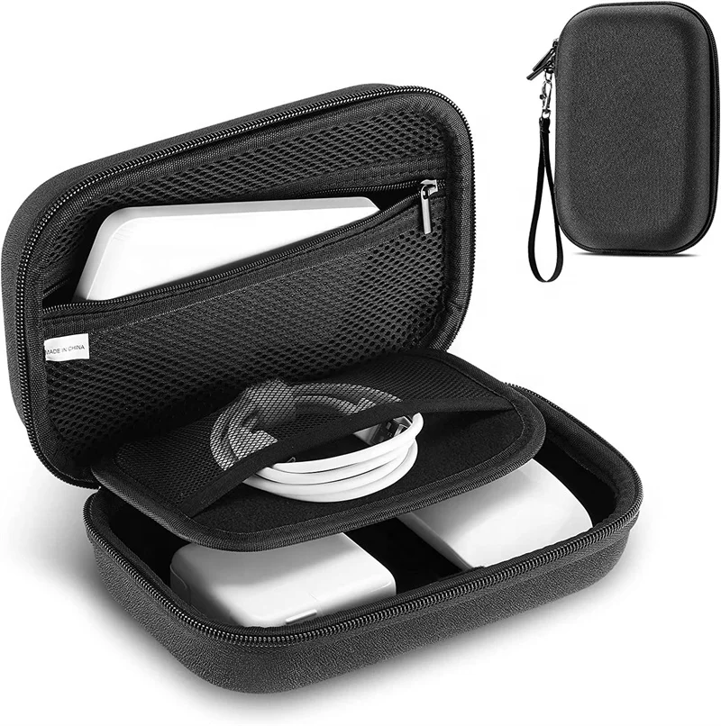 Custom Electronic Cable Organizer Bag-EVA Hard Drive Travel Case - Waterproof and Portable Charger Case USB Cord Organizer