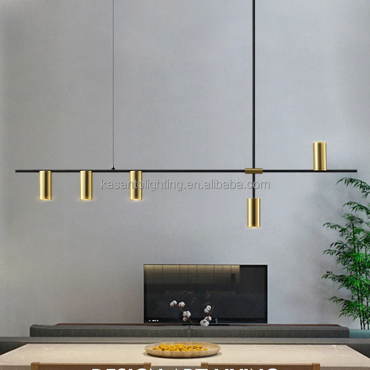 Modern Long Pole Aluminum Pendant Lights Gold Spotlight Design Kitchen Island Dining Table Living Room Office-AC Power Source