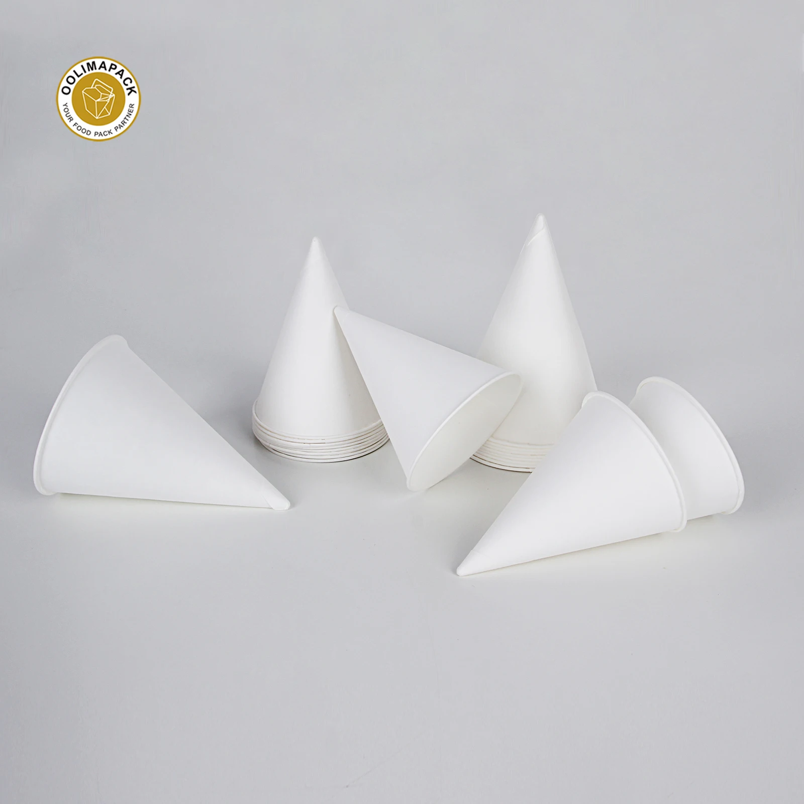 OOLIMA Eco Friendly Wax Coated Cone Paper Cup For Airport Bookstore