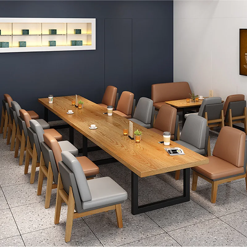 Dreamhause Simple Nordic Solid Wood Restaurant Cafe Shop Sofa Chair Table Set Dining Chair