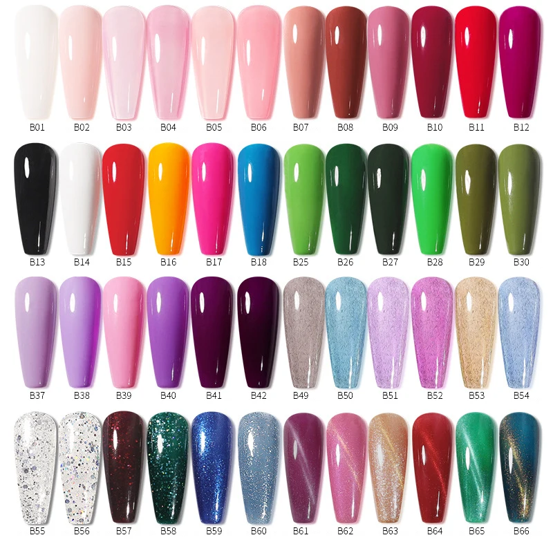 66 Colors 12ml Gel Nail Polish Semi Permanent Soak Off Gel UV LED Varnishes Base Top Matte Coat Nail Art Gel