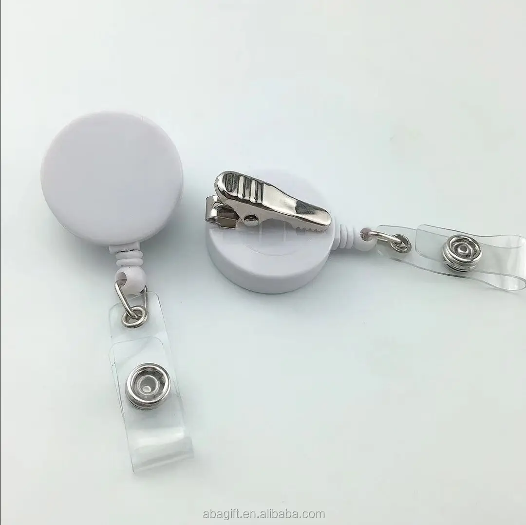Retractable Holder Badge Reel plastic epoxy logo Nursing Retractable Steel Cord Badge Reel