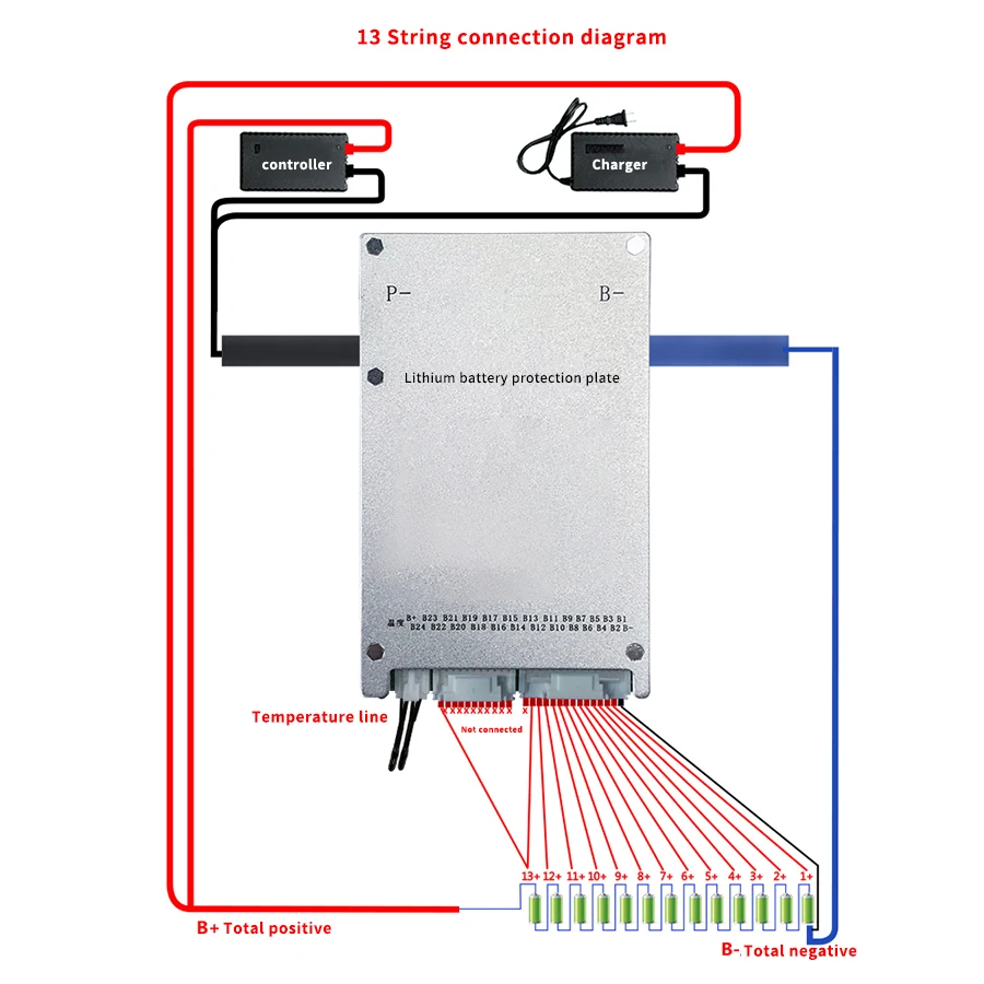 Bms 12v 24v 36v 48v 72v BT UART RS485 CAN communication smart bms pcb board 3-25s active balancer support custom 60A 100A 200A