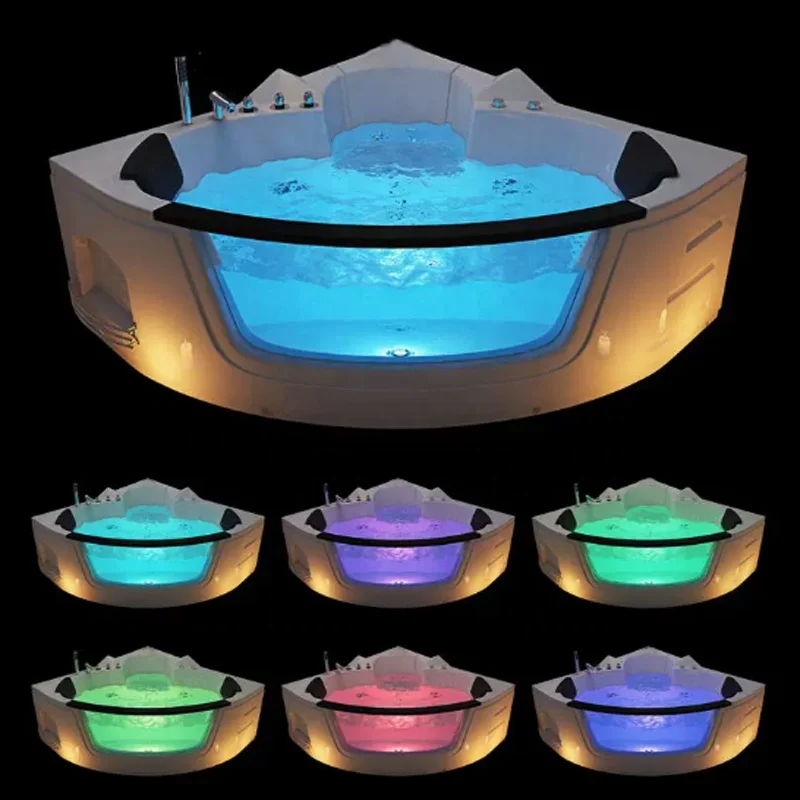 New Modern Acrylic Jakuzzi Indoor Bathtub Hydromassage Fibreglass Double Whirlpool Jaccuzi Spa Bathtub