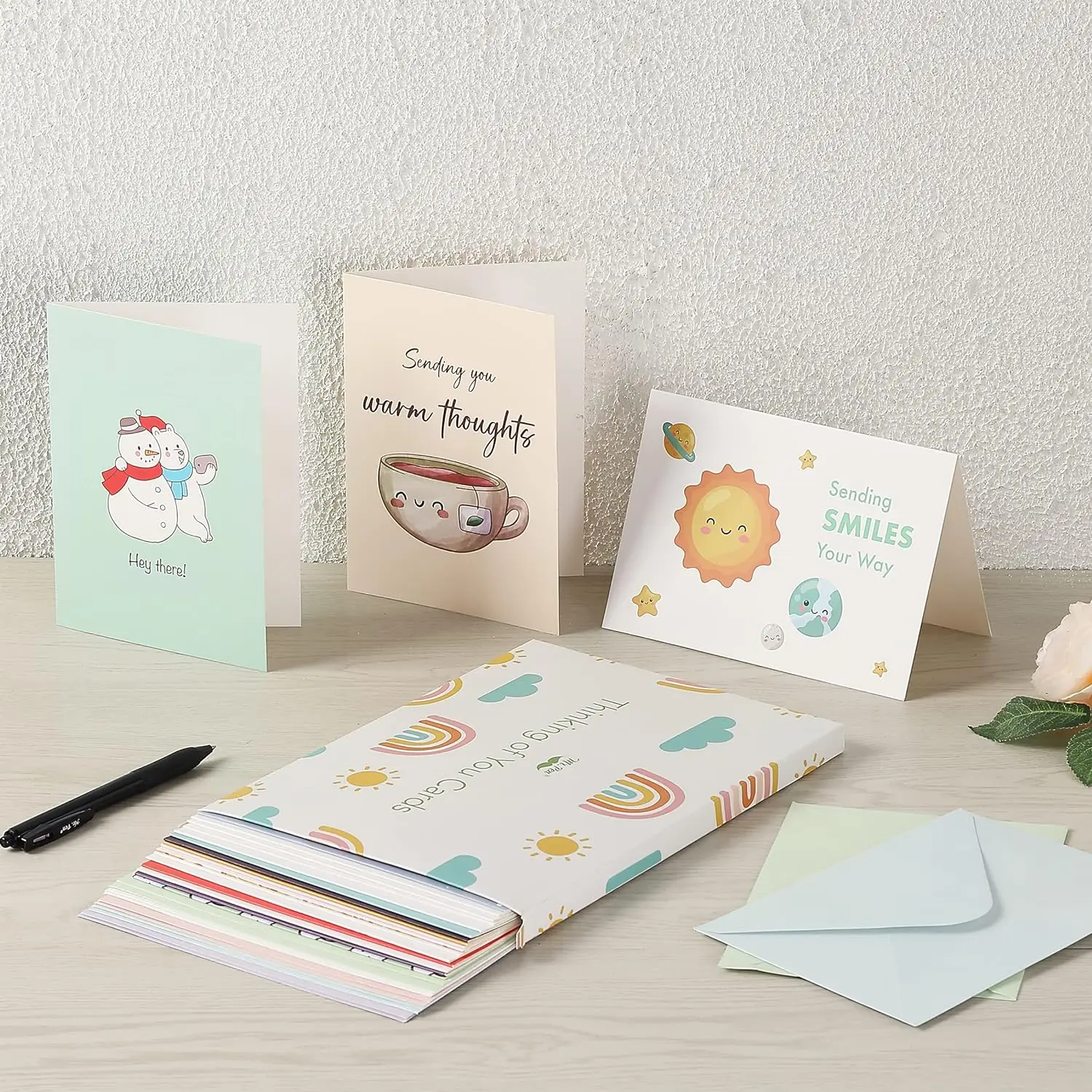 Cute cartoon patterns customized printing business Invitation Birthday party greeting card custom Blank card
