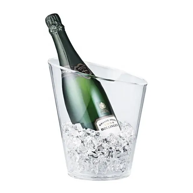 Square round 8 L acrylic transparent transparent plastic ice keg with cover party champagne beer logo printed drink keg