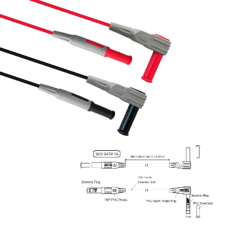 Зажимы типа «крокодил», тестовые щупы, ручка, зажим с крючком, тестовые щупы, 10 шт., мультиметр 4 мм, тестовые щупы с банановым штекером, комплект