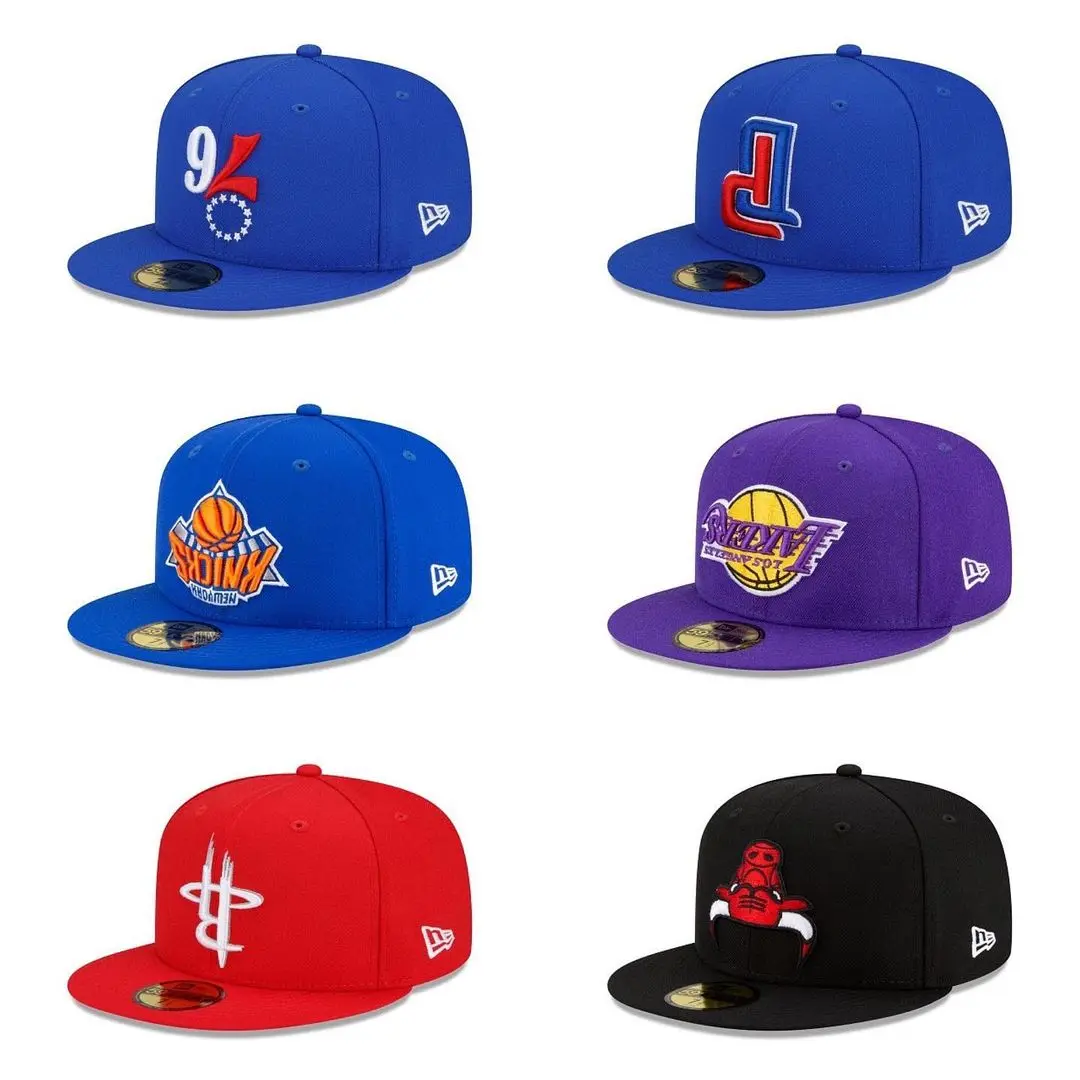Wholesale New style gorras era fitted hat Sports Caps 3D embroidery Custom Logo Flat Brim Snapback Basketball Hats For Men