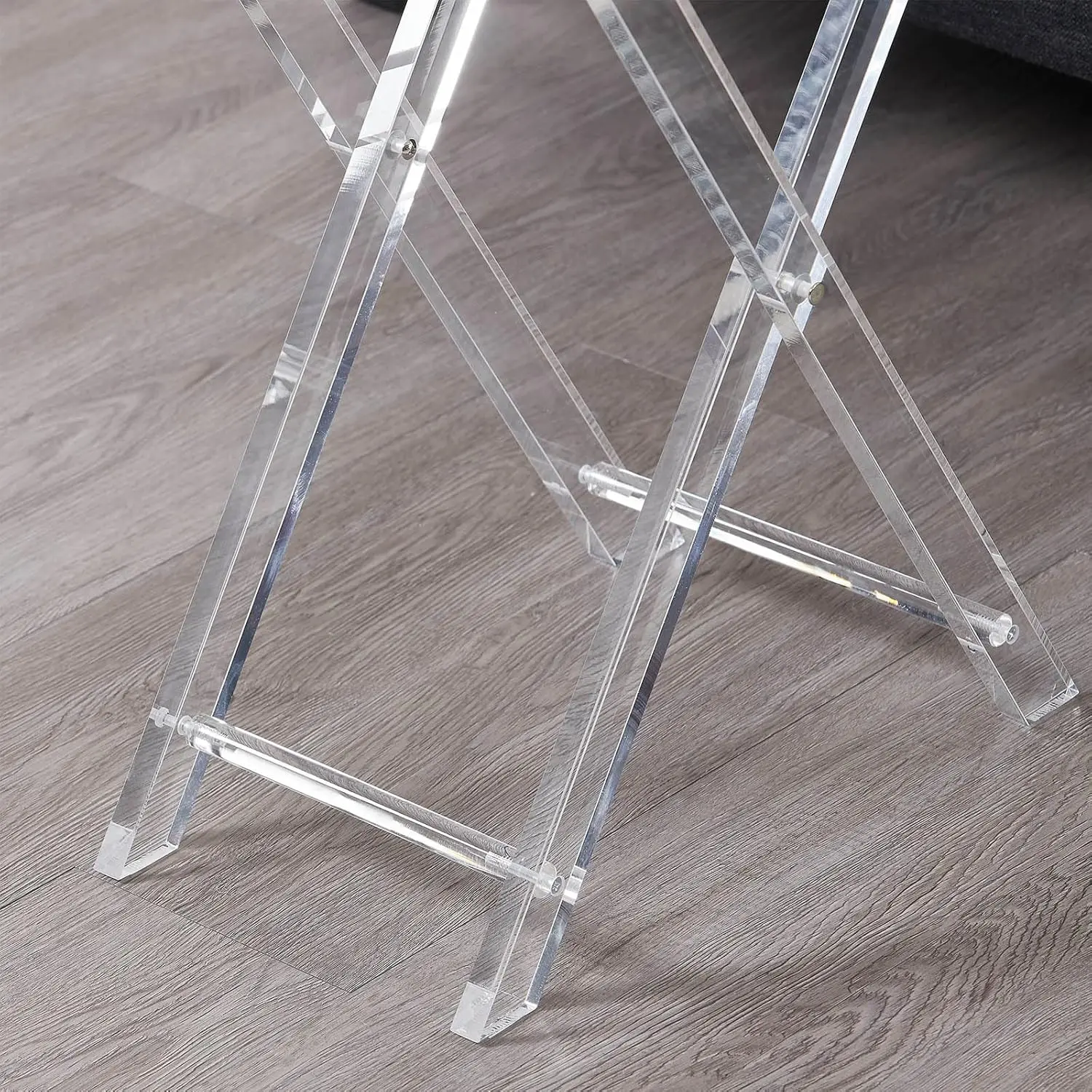 Furniture Transparent Acrylic Tables / Modern Acrylic Side End Table / Clear Acrylic Folding Snack Tray Table