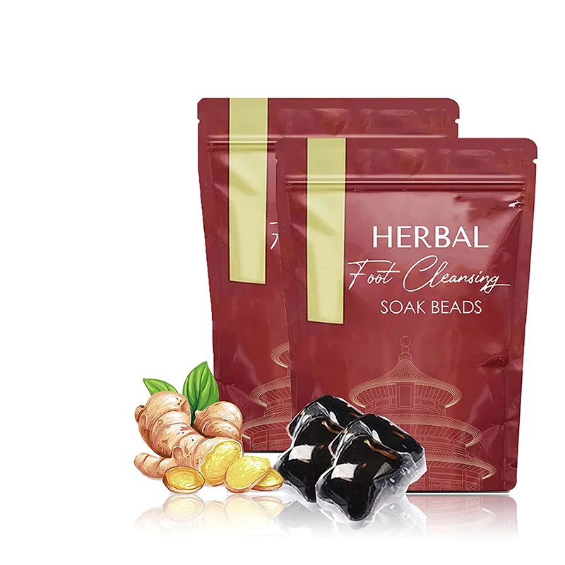 Natural Herbal Botanical Lymphatic  Foot Cleansing Soak Bead Relieve Fatigue Ginger Foot Detox Soak Massage