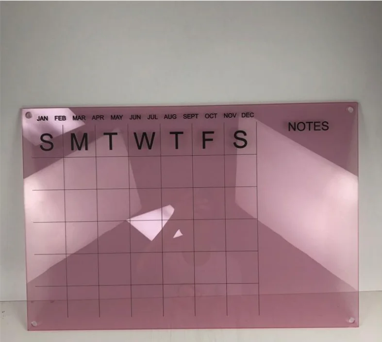 Wholesale Custom Clear Acrylic Dry Erase Board Printing Calendar Menu Message Signs Reusable Frameless Wall Mounted Planner
