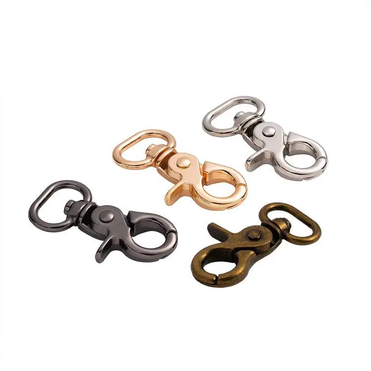 Handbag Accessories Metal Snap Hook Clamp Keychain Belt Buckle Zinc Alloy Dog Leash Hook Carabiner for Bags