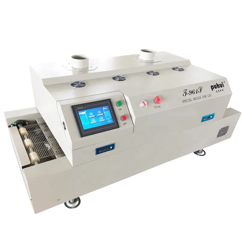 Hot air 6-heating zone Puhui T-961S touch display infrared ic heater smt reflow soldering oven for PCB welder