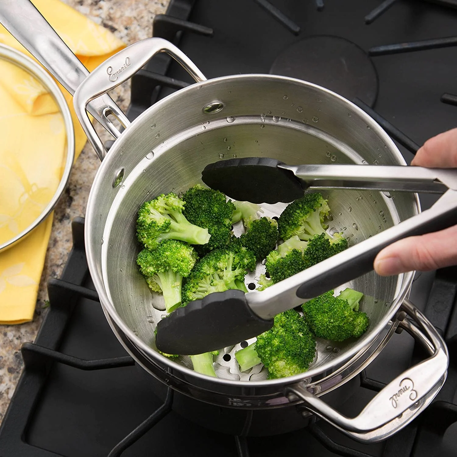 Amazon Hot sale kitchen gadgets serving tongs set of 2 pcs 9 and 12 inch silicone food tongs