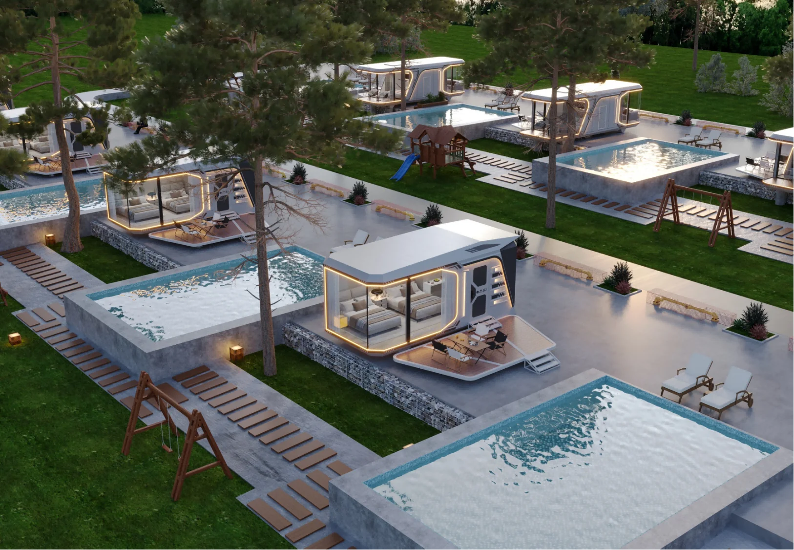 Prefabricated House Tiny Home Capsule House Capsule Hotel Furniture Portable Luxury Space Easy Build Other Prefab House