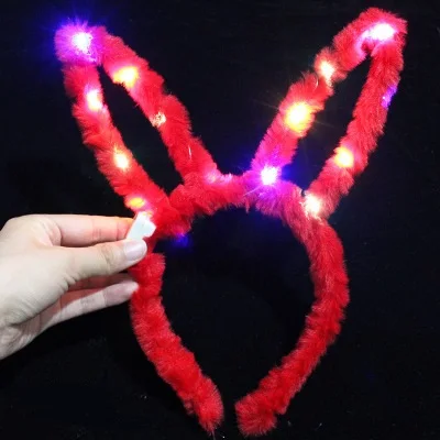 Easter Party Hot Pink White Long Ears Latex Bunny Ears Plush Decoration Headband