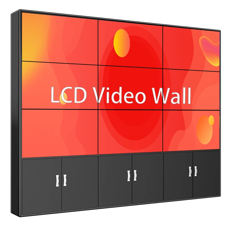  49 55 65 inch indoor 4k LCD video wall panel 2x2 3x3 display price splicing mutil advertising