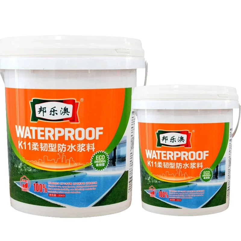 K11 Waterproof Materials Slurry High Elasticity  Two Part System Cement Powder and Acrylic Latex