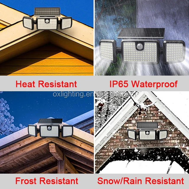 Outdoor Waterproof Nightwatcher 3 Head Adjustable Auto Decorative  Motion Sensor Solar  Security Balcony Garden Wall Light