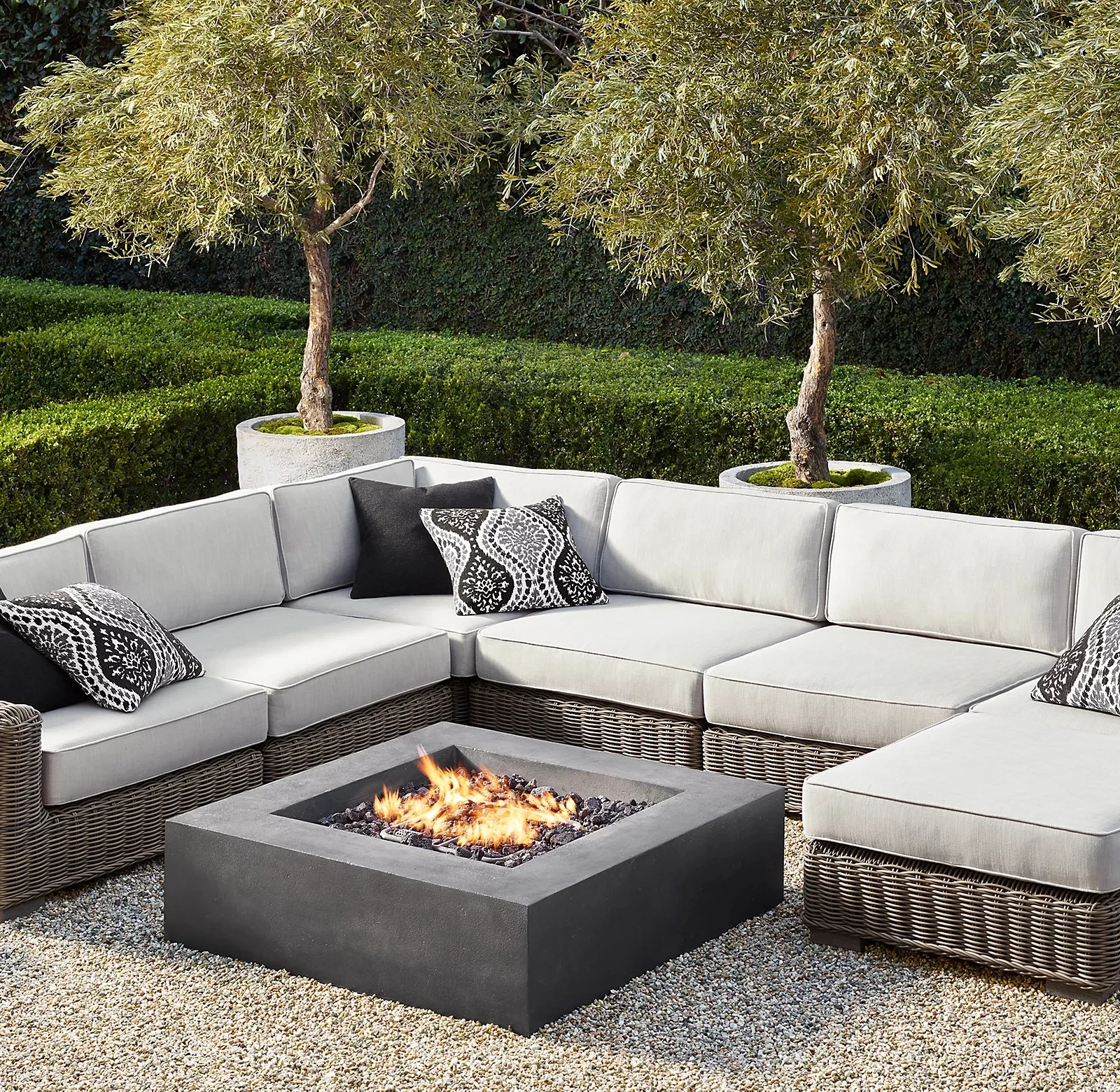 High quality pool outside garden furniture U shape sectional modular luxury rattan patio outdoor sofa