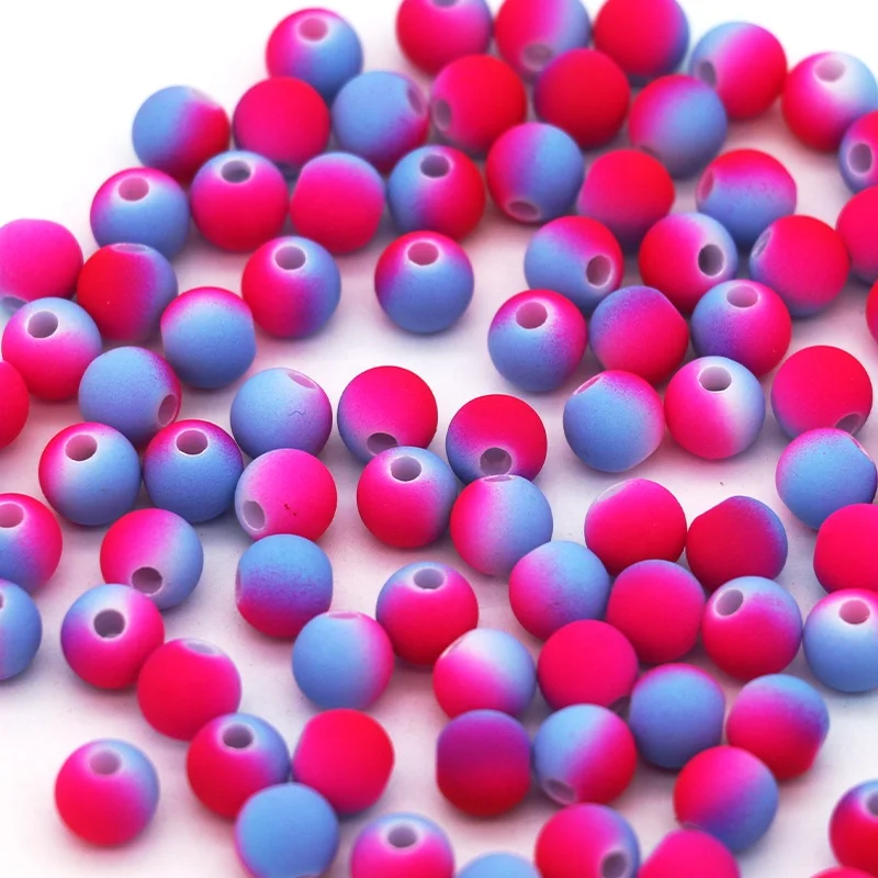Best Price Multi Color Matt Opaque Acrylic Round Plastic Beads for Diy Jewelry Making Accessories