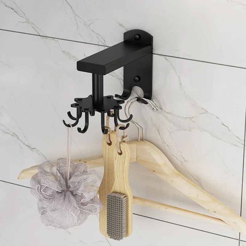 Free Punching Factory Direct Selling Space Aluminum Kitchen 360 Degree Rotating Hook Custom Rails Rack Draining