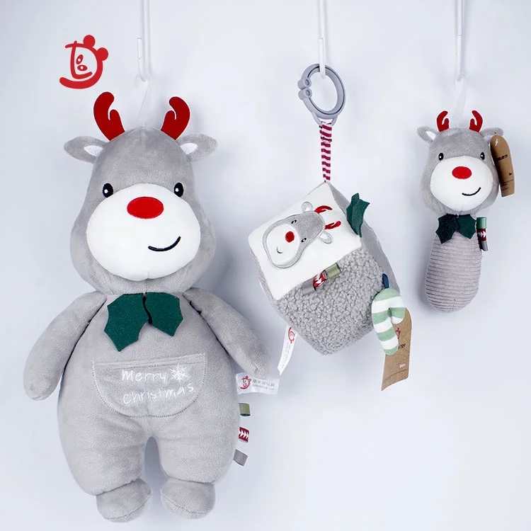 Factory custom super soft plush animal toys Cute Christmas deer design manufacturers custom animal plush toys