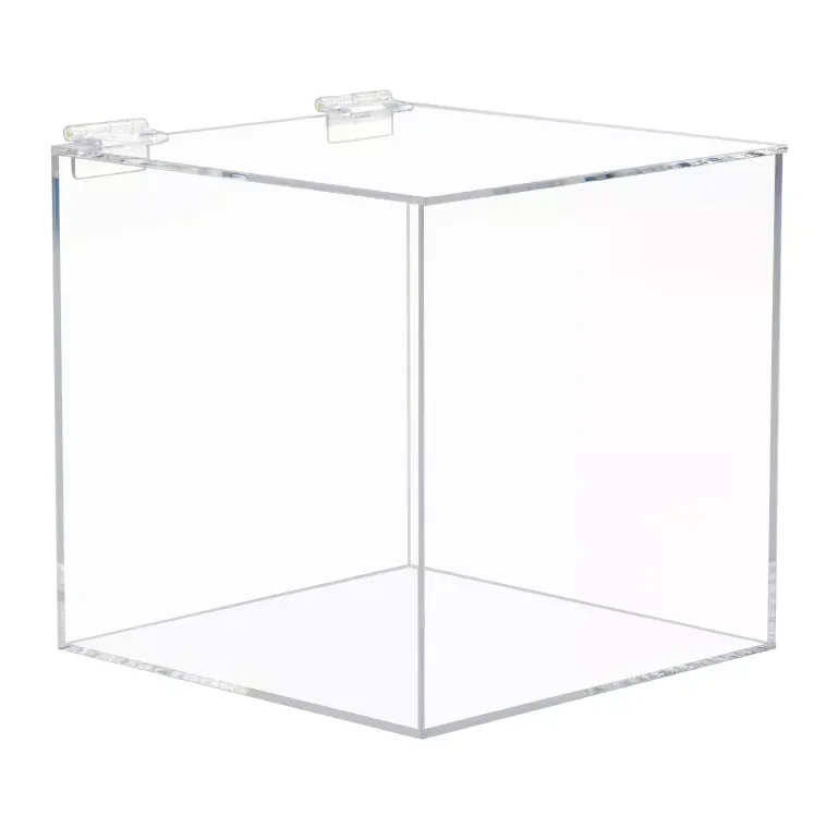 Wholesale Custom Square Acrylic Box Storage Stackable Cubes Transparent Acrylic Display Hinges Box