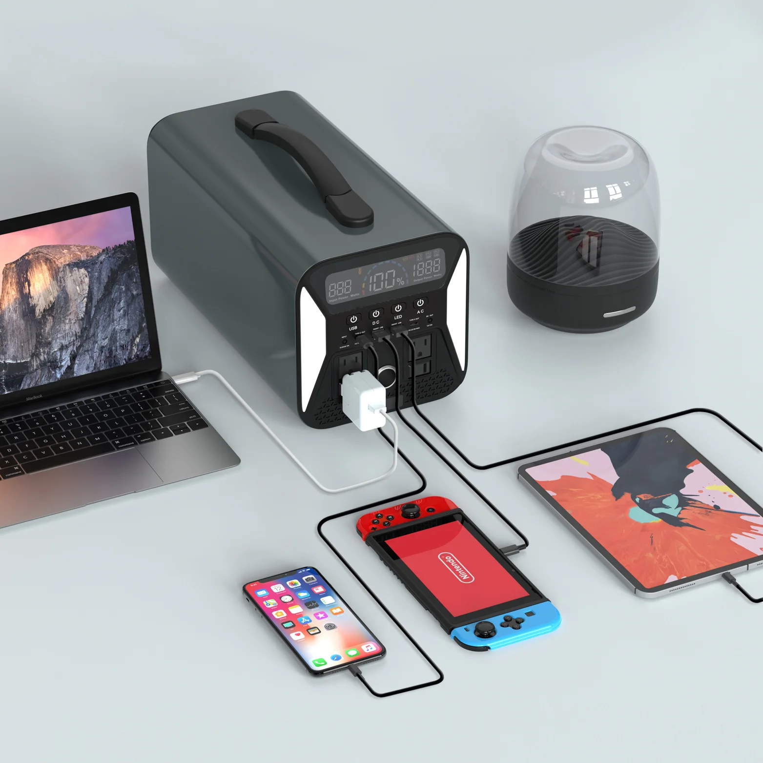 Уличный источник питания для хранения энергии 500 Вт 110 В/220 В USB-станция мобильных телефонов уличный
