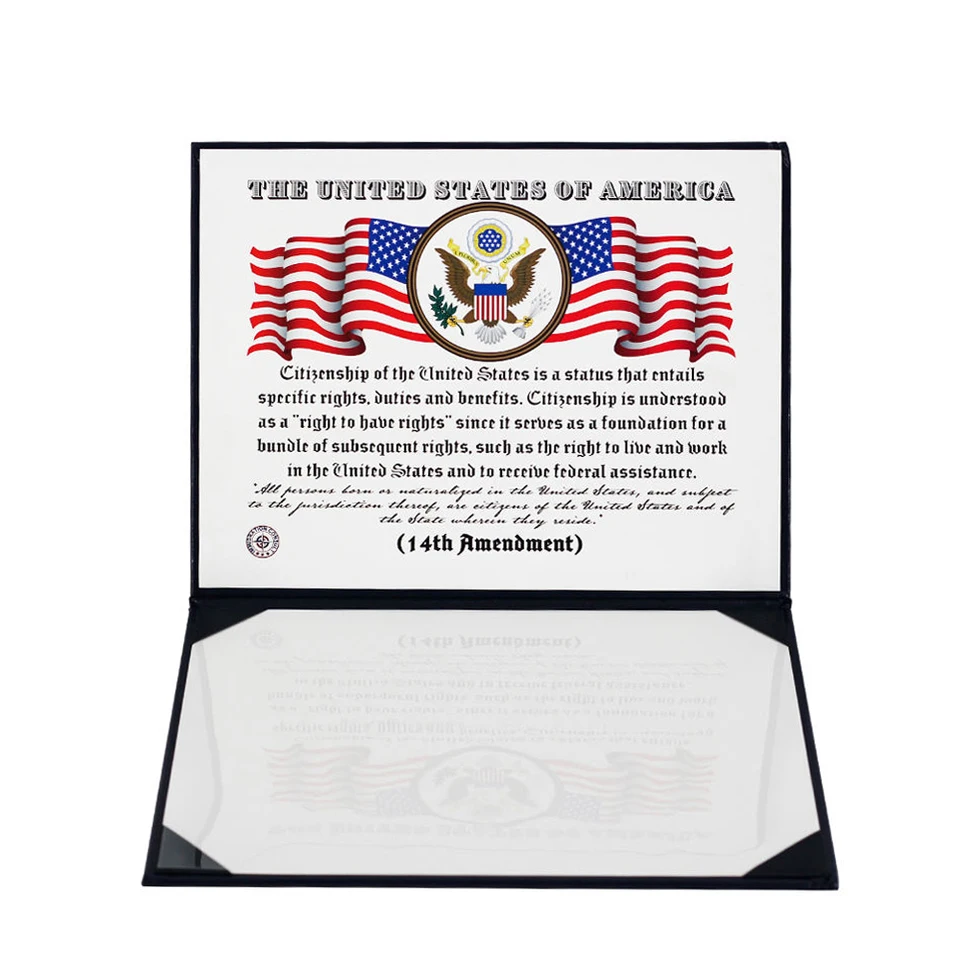 Colorful High Quality Smooth Leatherette Certificate Cover with Foil Stamping logo