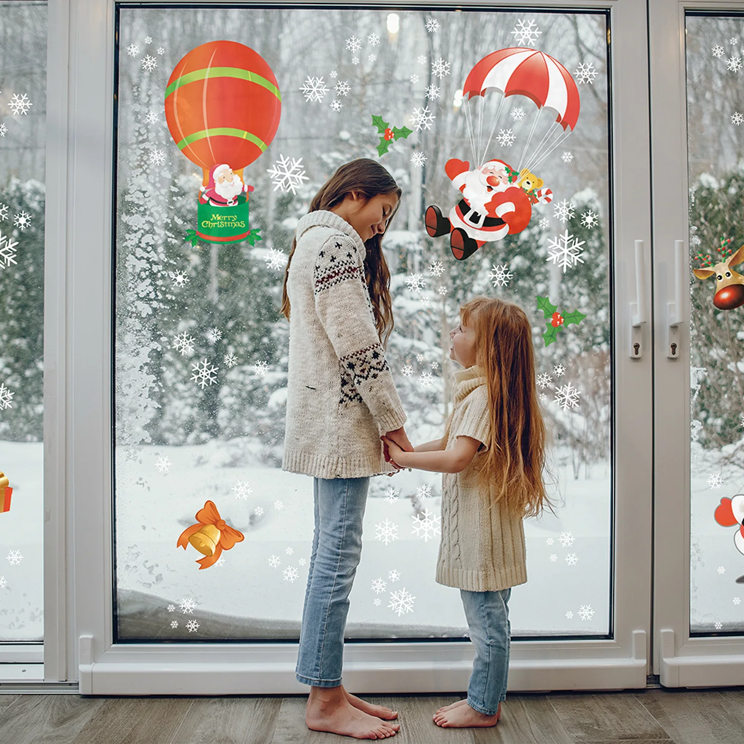 2023 2024 new decorative deer christmas window stickers for window sticker decor