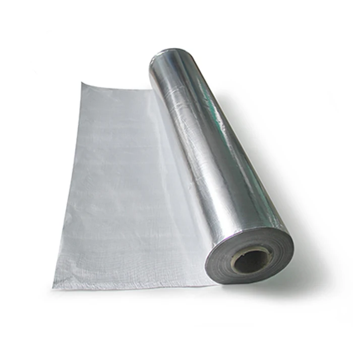 China Professional Manufacture Popular Product Reflective Silver Paper Foil Roll Woven Fabric Aluminum Foil Insulation