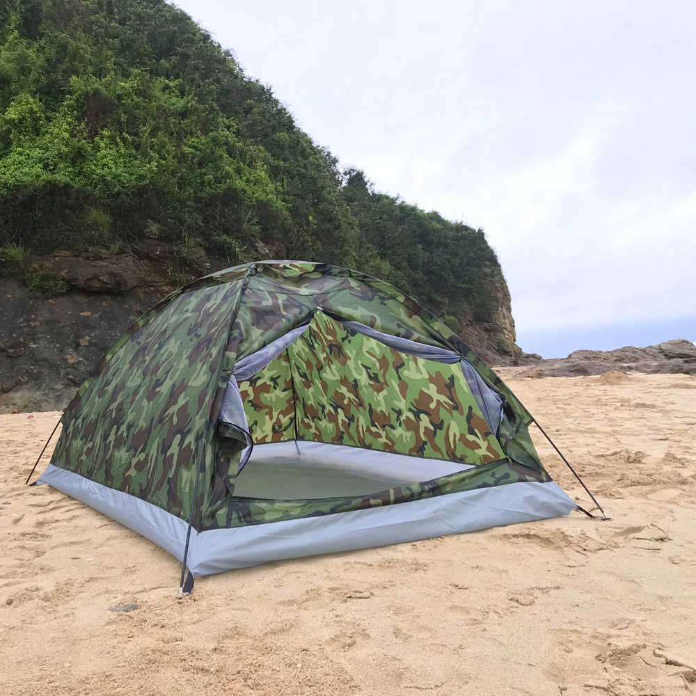 Amazon hot selling Automatic Camping Tent for 2 Person Single Layer Outdoor Portable Camouflage Handbag for Hiking