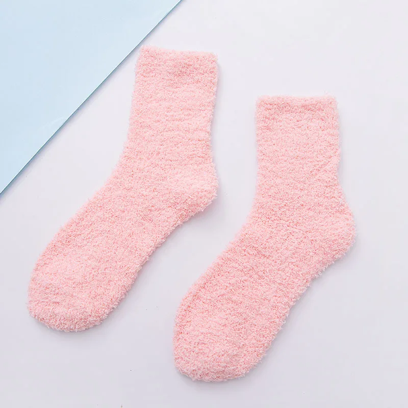 sleeping winter sock woman fluffy thick purple pink girls thermal Thickened Wool Cashmere Tube Terry socks cozy boys dolls socks