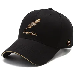 Outdoor casual fashion feather embroidery baseball cap peaked cap for man and women