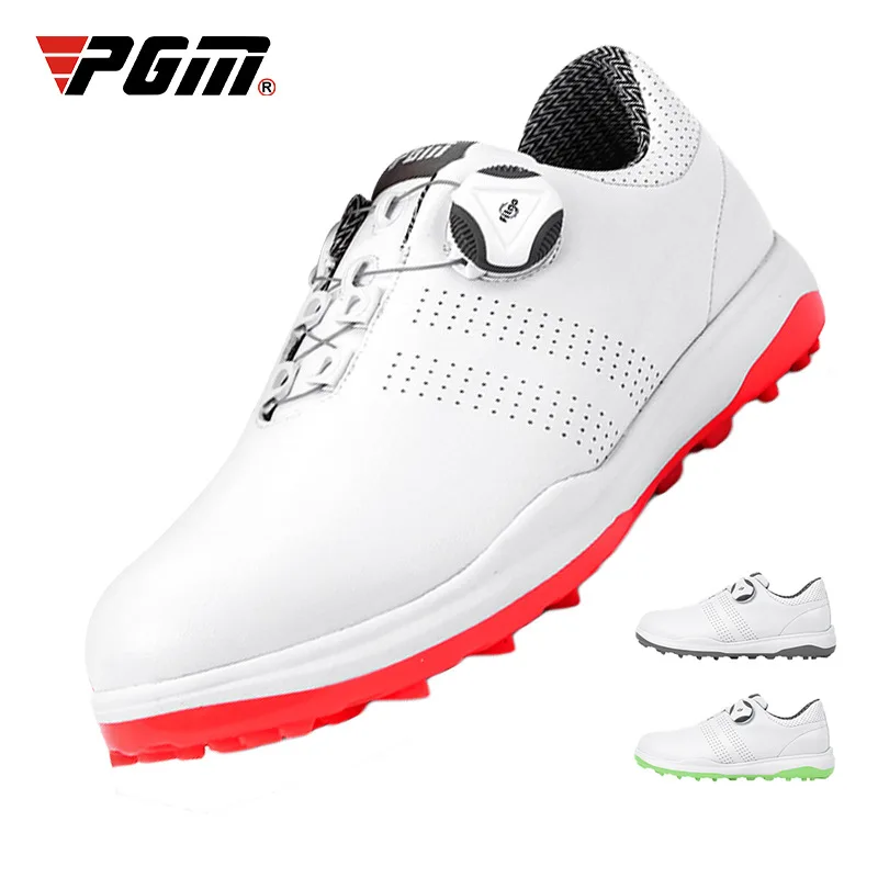 PGM XZ165 custom leather golf shoes microfiber woman soft spiked waterproof cheap golf shoes