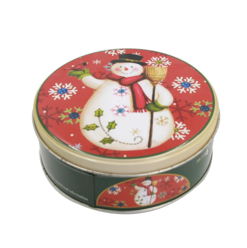 round ball shape tin case for christmas tin can with ribbon metal gift box