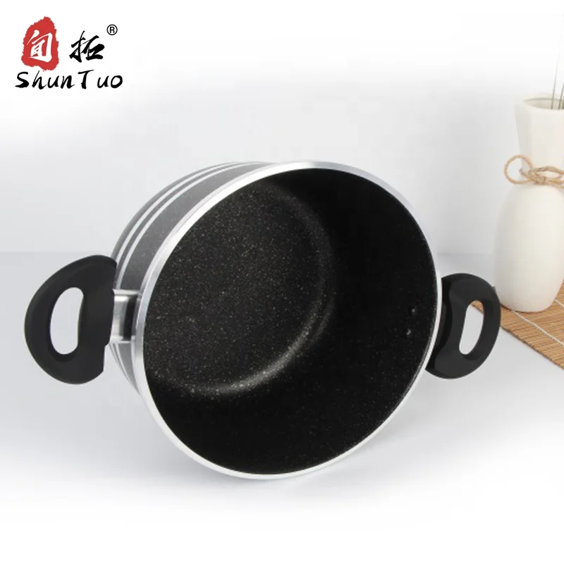 
no oil die cast big kitchen rice stone non stick aluminium soup pot cookware pots for cooking set 