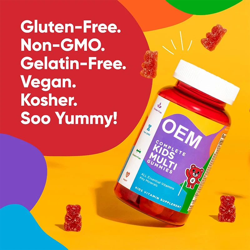 OEM Private Label Kids Multivitamin Gummies High Quality Vitamin C Vitamin K B12 Supplements Vitamins Supplement for child