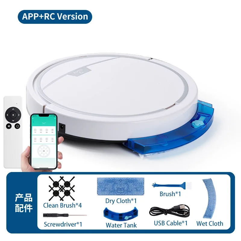 Hot Sale Intelligent Automatic Floor Sweeper USB-Charging Wifi Gyroscope Smart Cleaning Wet Dry USB Battery Household Use
