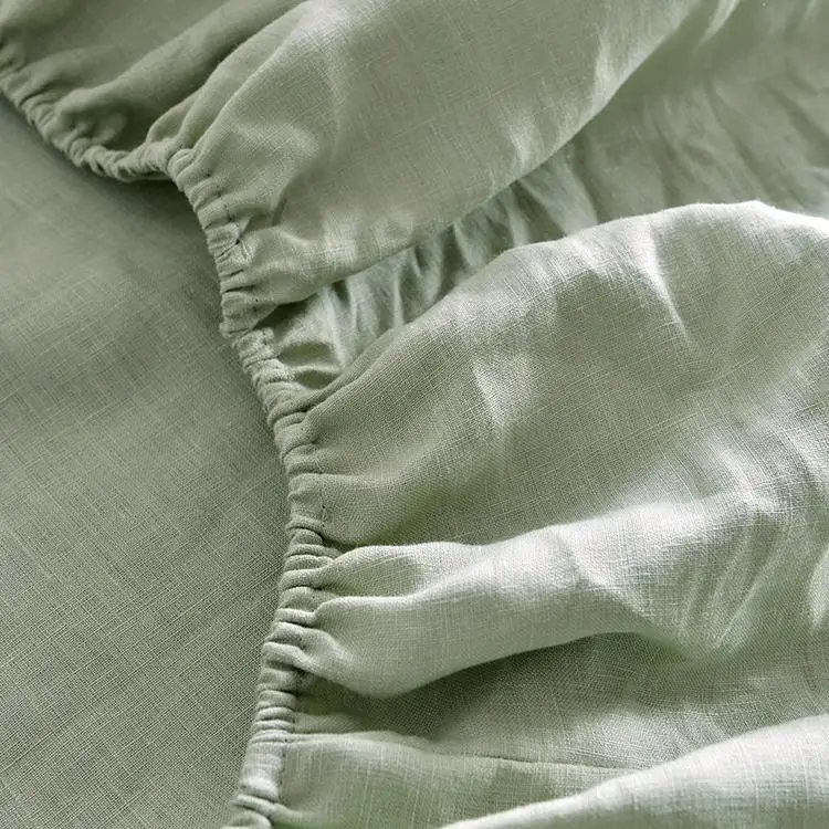 
Soft Advanced Solid Color Luxury King Size 4 Piece Sheet Sets Bedding 100% Linen Bedsheet Luxury Bedding Sets 