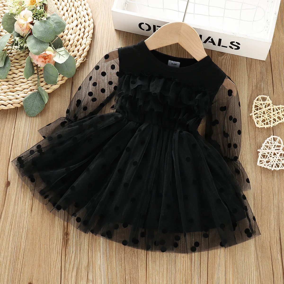 Amazon Summer New Girls Dress Baby Toddler Dot Mesh Piece Dress 0-3Y Toddler Girl  Princess Dress