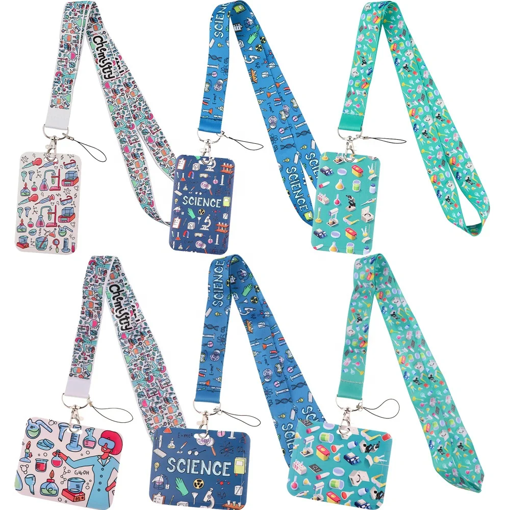 Blue Science Medical Health Retractable Badge Holder Reel Lanyard ID Badge Holder with Lanyard for Teachers Students