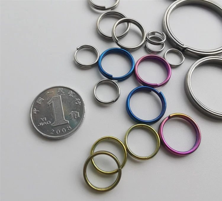 Multiple Sizes Titanium Alloy wholesale Non rusting keyring material metal carabiner Quick Release Tactical Split